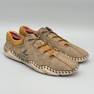 Salkin Leather Athletic Lace Up Brown Tan Walking Shoes Size Men EU 46 US 11